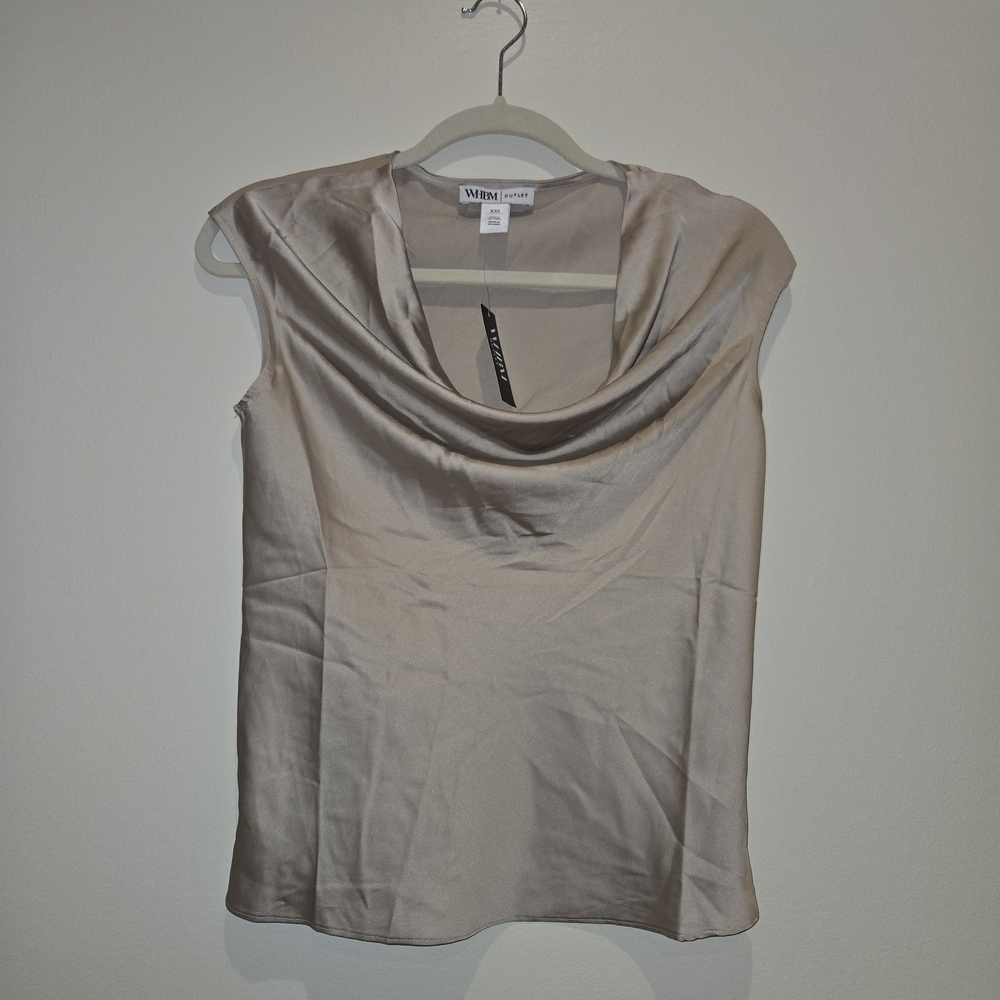 WHBM Satin Champagne Blouse